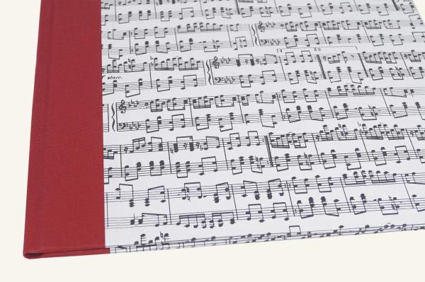 Notenmappe A4 mit Noten, roter Leinen